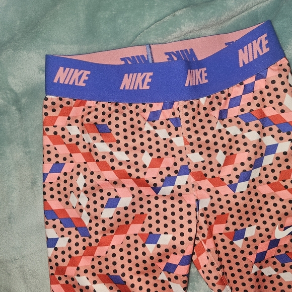 Nike Pink and Blue Geometric Leggings - Picture 3 of 6